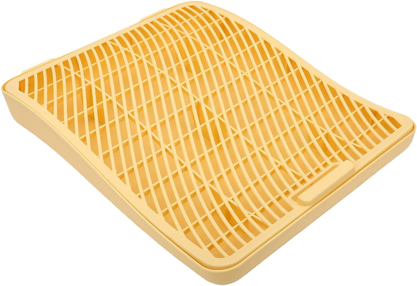 Litter Box Ramp Cat Step Stair Double Layer Plastic, Elevated Anti Splashing Catcher for Senior Kittens, Scatter Control Mat for Automatic High Sided Box (Yellow)