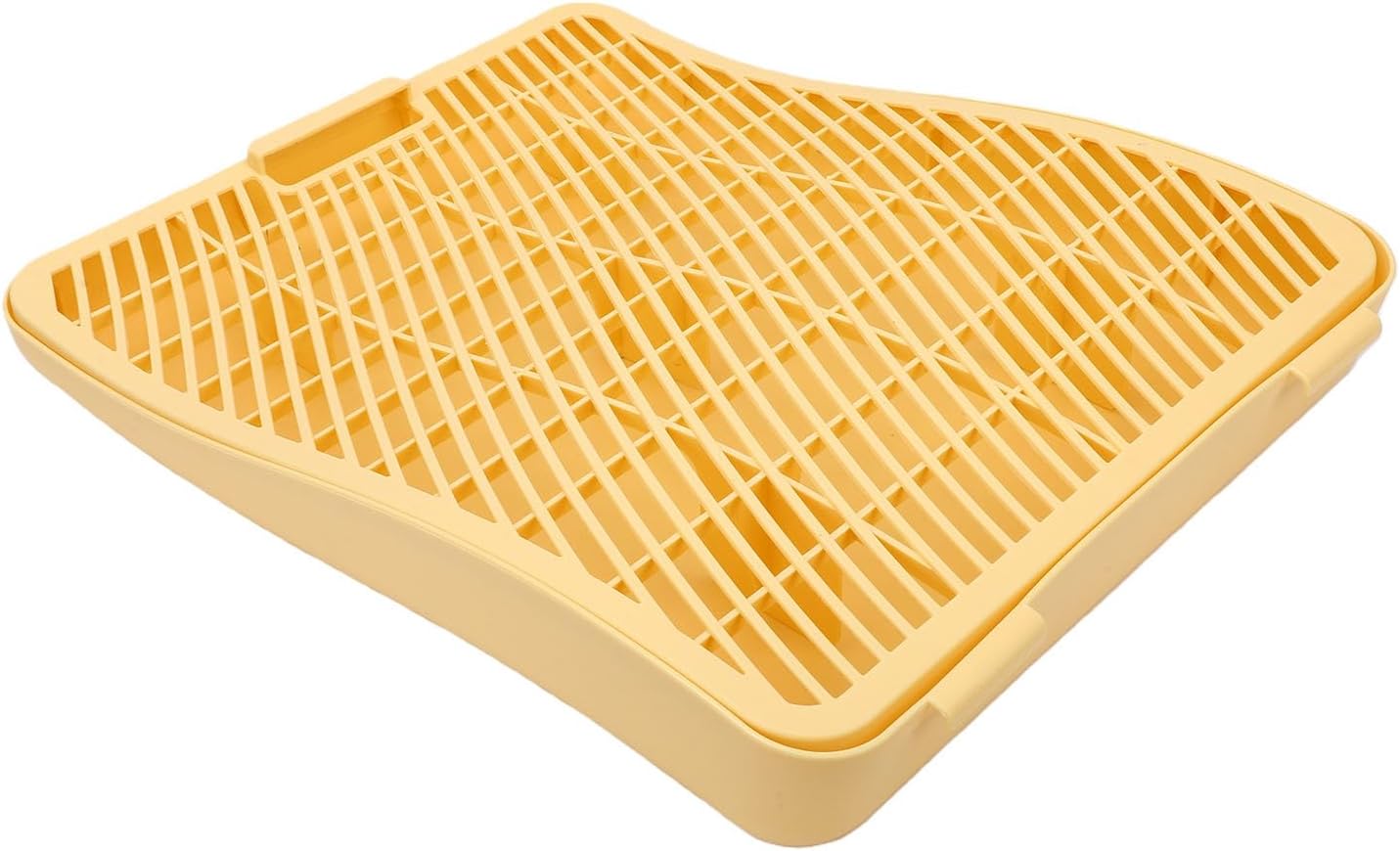 Litter Box Ramp Cat Step Stair Double Layer Plastic, Elevated Anti Splashing Catcher for Senior Kittens, Scatter Control Mat for Automatic High Sided Box (Yellow)