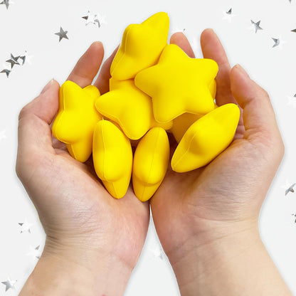 36 Pcs Star Stress Balls,2.16 Inch Mini Foam Squeeze Balls,Yellow Anxiety Relief Star Toys for Party Bag Gift Fillers Birthday Favors Classroom Prize