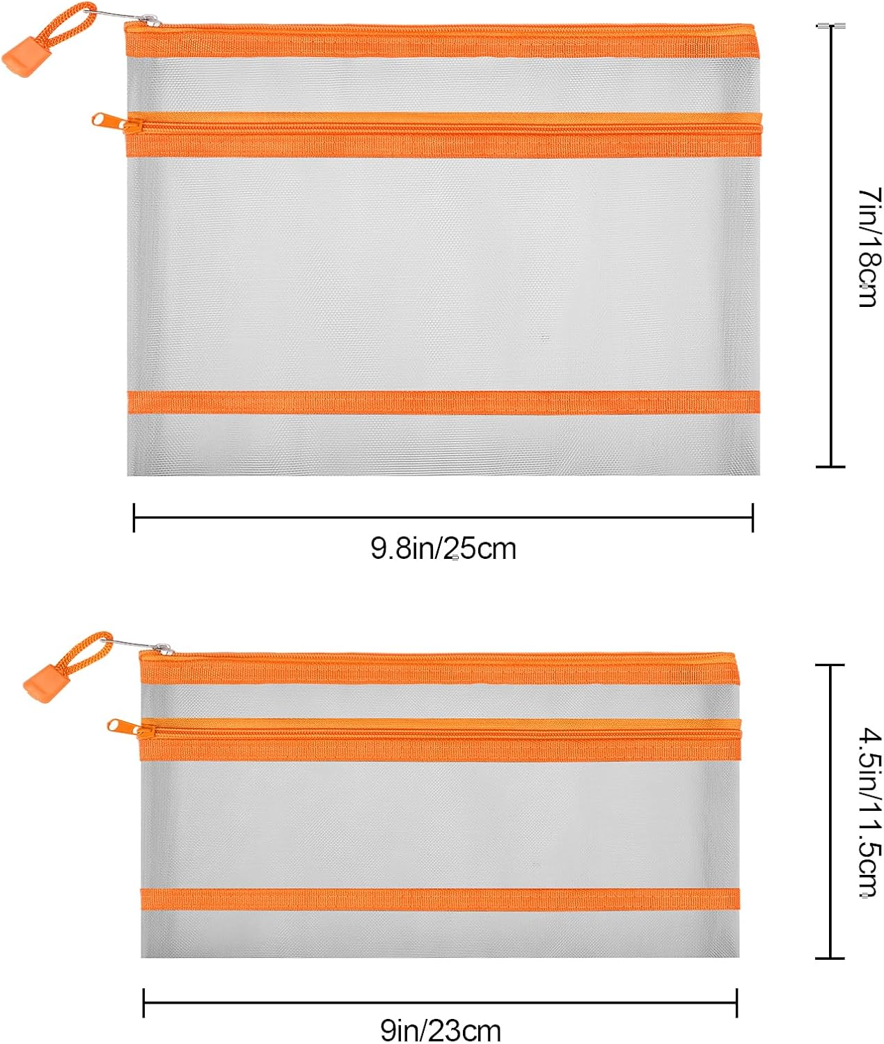 12 Pieces Zipper Nylon Mesh Pouch, Mesh Cosmetic Bags Makeup Bags Pencil Case, Multipurpose Travel Bags for Cosmetic School Office Supplies and Travel Accessories (Yellow, A5)