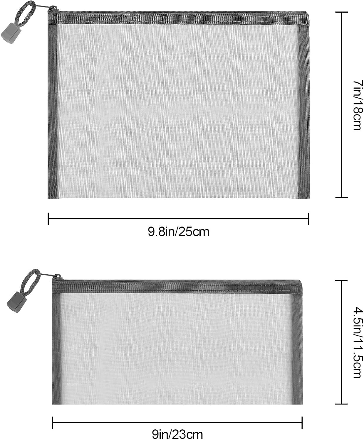 12 Pieces Zipper Nylon Mesh Pouch, Mesh Cosmetic Bags Makeup Bags Pencil Case, Multipurpose Travel Bags for Cosmetic School Office Supplies and Travel Accessories (Yellow, A5)