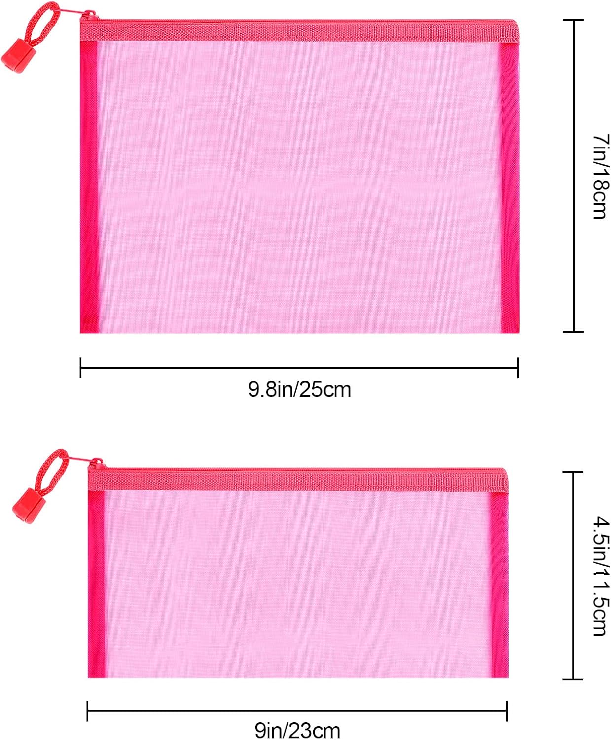 12 Pieces Zipper Nylon Mesh Pouch, Mesh Cosmetic Bags Makeup Bags Pencil Case, Multipurpose Travel Bags for Cosmetic School Office Supplies and Travel Accessories (Yellow, A5)