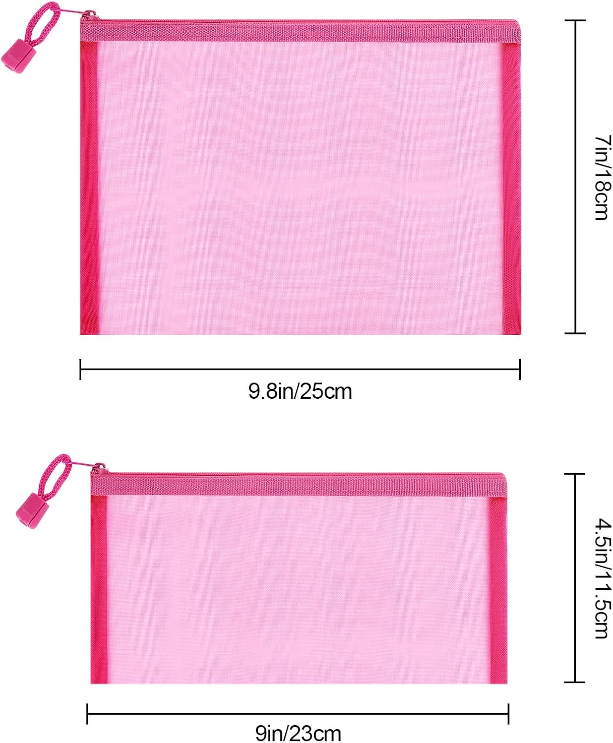 12 Pieces Zipper Nylon Mesh Pouch, Mesh Cosmetic Bags Makeup Bags Pencil Case, Multipurpose Travel Bags for Cosmetic School Office Supplies and Travel Accessories (Yellow, A5)