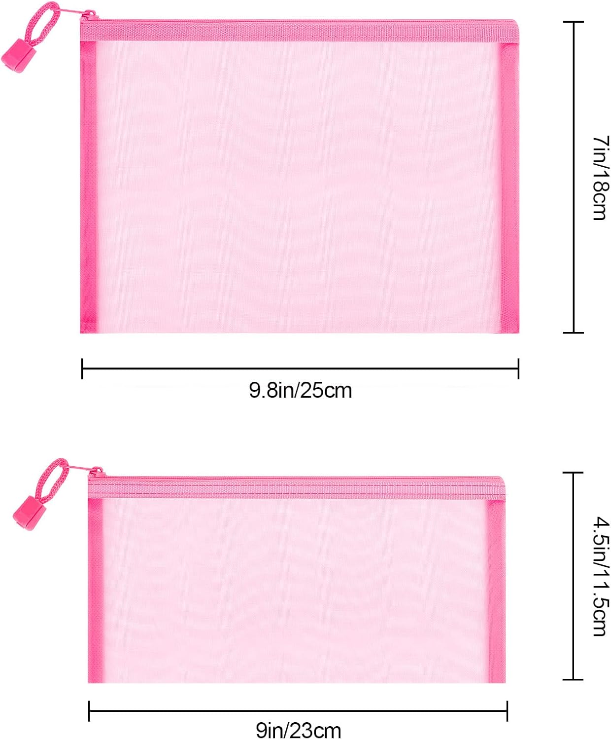 12 Pieces Zipper Nylon Mesh Pouch, Mesh Cosmetic Bags Makeup Bags Pencil Case, Multipurpose Travel Bags for Cosmetic School Office Supplies and Travel Accessories (Yellow, A5)