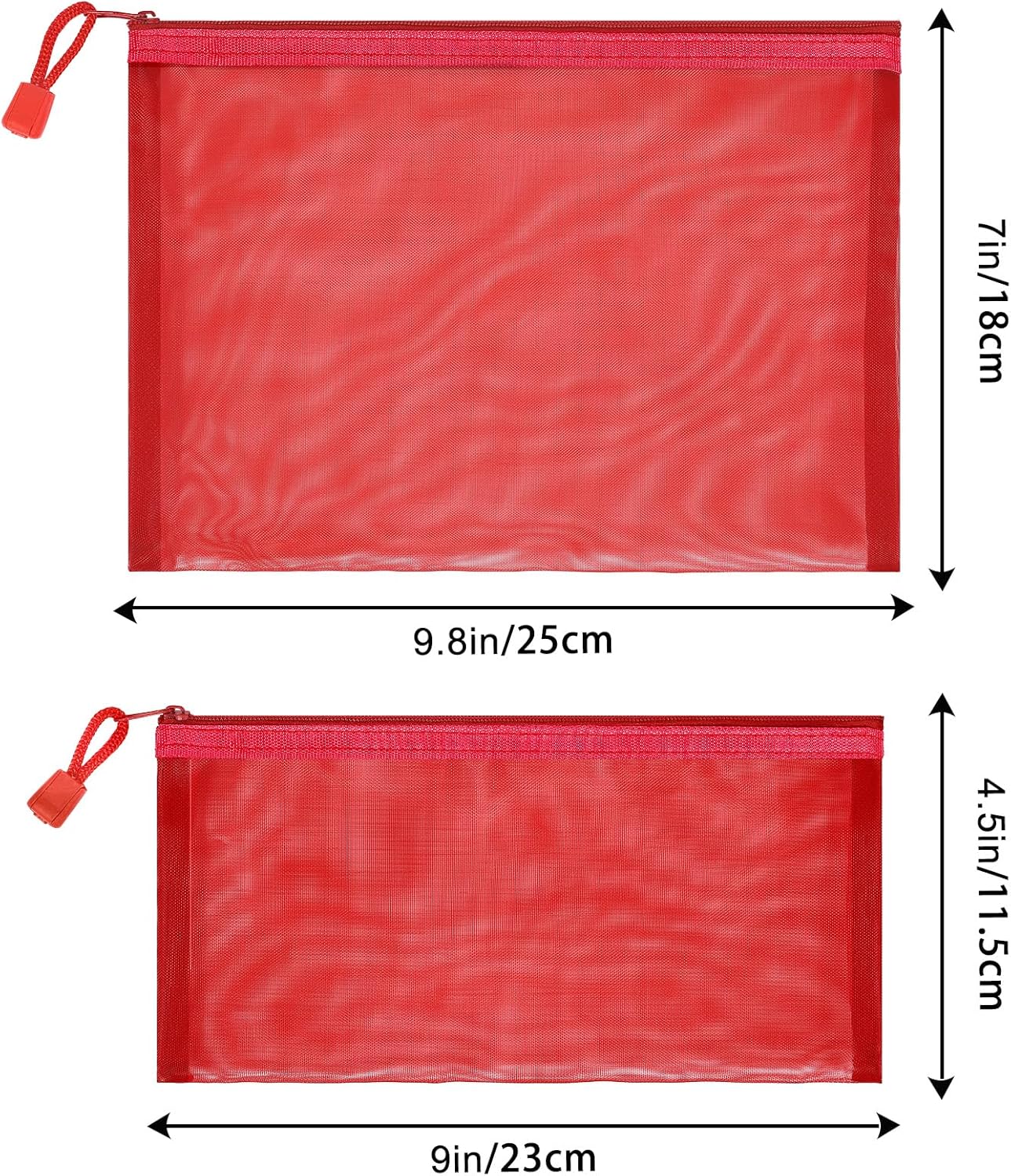 12 Pieces Zipper Nylon Mesh Pouch, Mesh Cosmetic Bags Makeup Bags Pencil Case, Multipurpose Travel Bags for Cosmetic School Office Supplies and Travel Accessories (Yellow, A5)