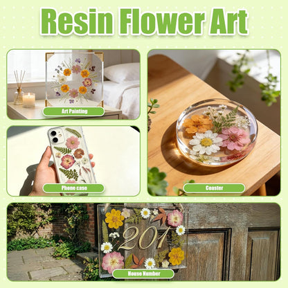 110Pcs Pressed Dried Flowers and Leaves for Resin | Assorted Real Natural Dry Flowers with Tweezers For DIY Crafts, Jewelry, Card Making, Soap,Candles, Nail Art, Scrapbooking