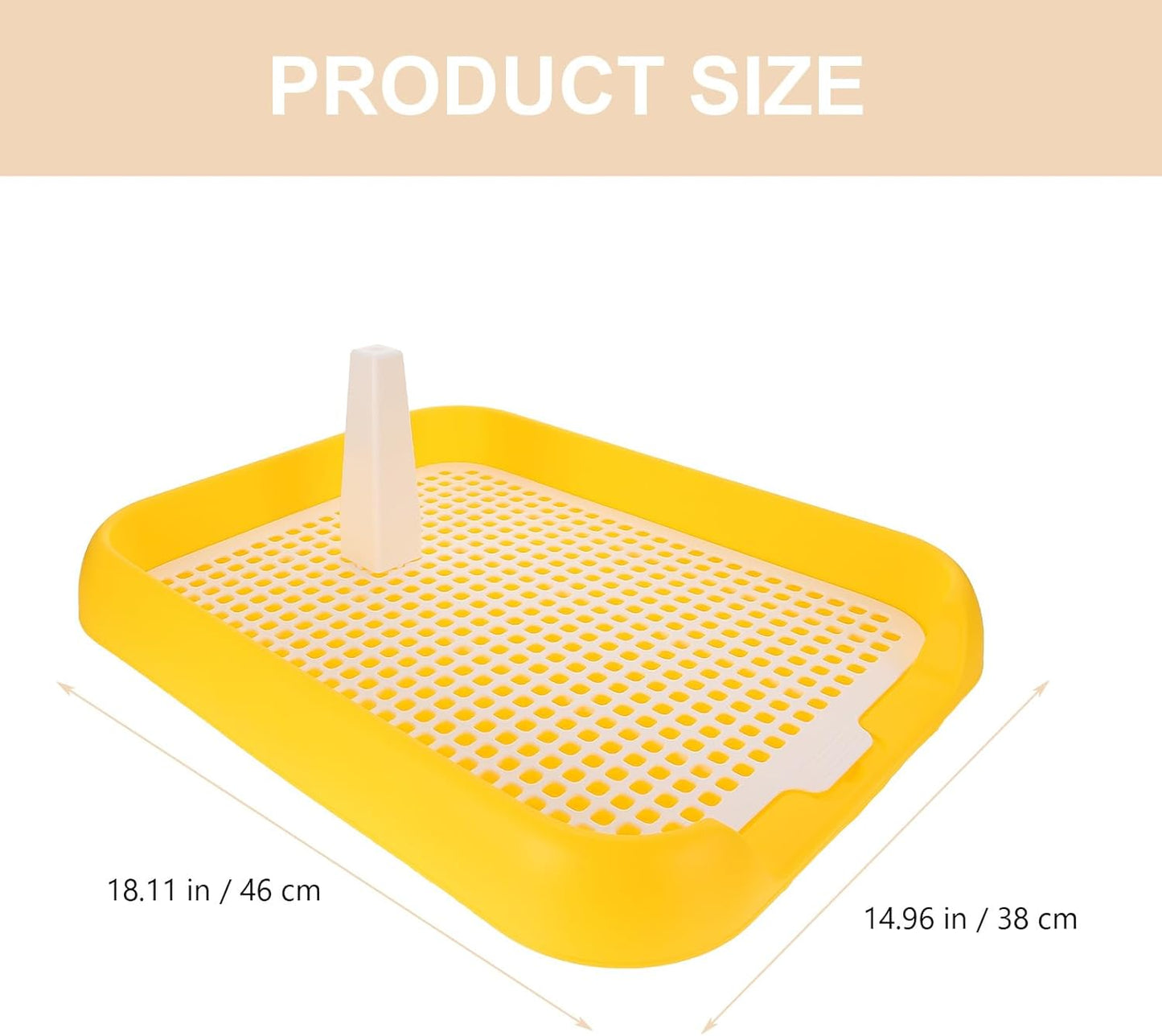 Pet Training Tray, 18x15 Dog Litter Box Puppy Training Toilet, Pet Training Pads Holder, Pet Toilet (Yellow)