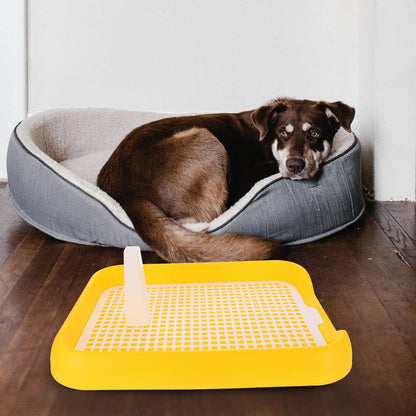 Pet Training Tray, 18x15 Dog Litter Box Puppy Training Toilet, Pet Training Pads Holder, Pet Toilet (Yellow)