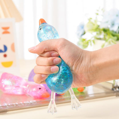 2 Pcs Glitter Cute Duck Squishy Sugar Stress Ball, Kawaii Squishy Stress Balls, Soft Slow Rising Sensory Fidget Toy, Ultra Soft Squeeze Ball for Anxiety Relief & Stress Relief, Ideal Desk Decor
