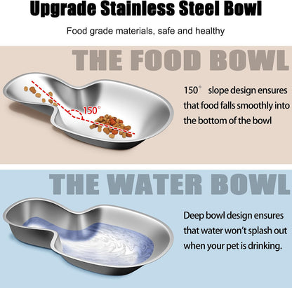 Stainless Steel Automatic Pet Feeder for Small&Medium Pets Automatic Food Feeder and Waterer Stainless Steel Bowls Set 3.8 L, Travel Supply Feeder and Water Dispenser for Dogs Cats Pets Animals