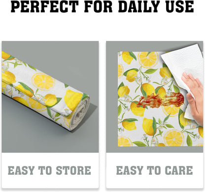 Lemon Placemats Set of 4 Spring Summer Cloth Place Mats Machine Washable Heat-Resistant Table Mats for Kitchen Home Decor Dining Table