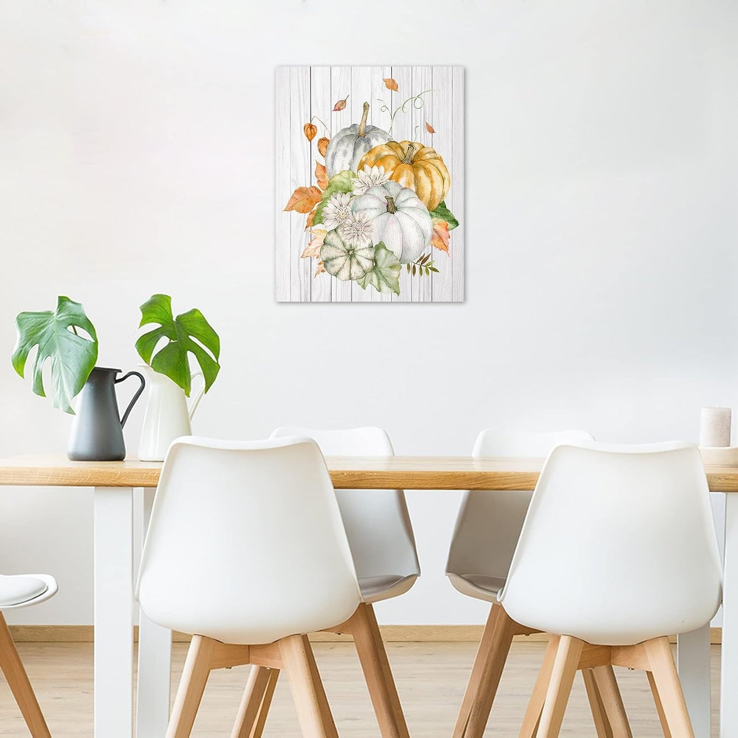 Farmhouse Yellow Floral Wall Art for Living Room, Country Wildflower and Leaf on Rustic Wood Canvas Wall Art Nature Botanical Flower Pictures for Bedroom Bathroom Wall Decor,16L X 12W inches