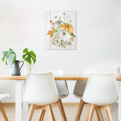Farmhouse Yellow Floral Wall Art for Living Room, Country Wildflower and Leaf on Rustic Wood Canvas Wall Art Nature Botanical Flower Pictures for Bedroom Bathroom Wall Decor,16L X 12W inches