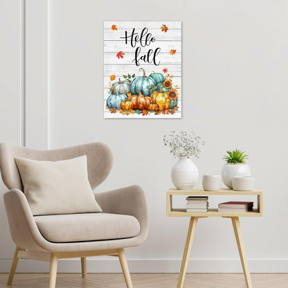 Farmhouse Yellow Floral Wall Art for Living Room, Country Wildflower and Leaf on Rustic Wood Canvas Wall Art Nature Botanical Flower Pictures for Bedroom Bathroom Wall Decor,16L X 12W inches