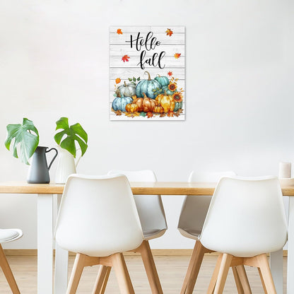 Farmhouse Yellow Floral Wall Art for Living Room, Country Wildflower and Leaf on Rustic Wood Canvas Wall Art Nature Botanical Flower Pictures for Bedroom Bathroom Wall Decor,16L X 12W inches