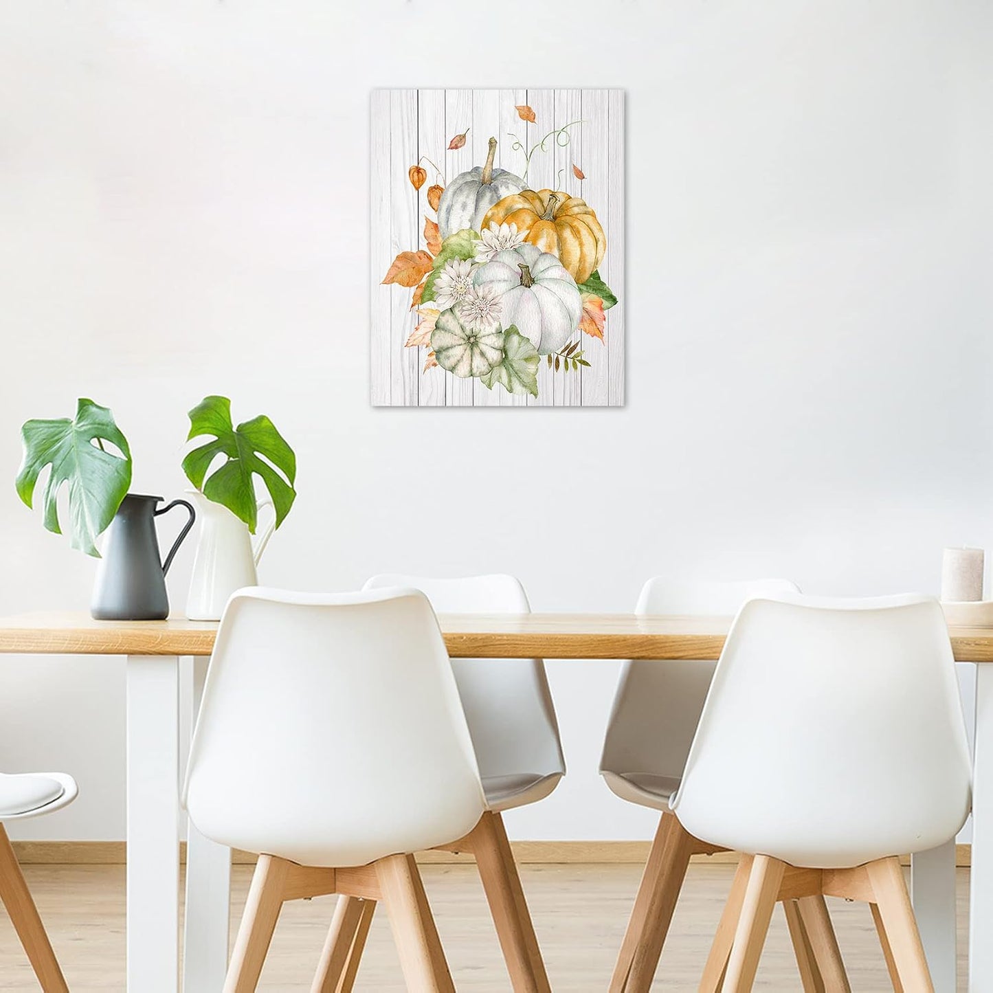 Farmhouse Yellow Floral Wall Art for Living Room, Country Wildflower and Leaf on Rustic Wood Canvas Wall Art Nature Botanical Flower Pictures for Bedroom Bathroom Wall Decor,16L X 12W inches