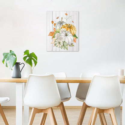 Farmhouse Yellow Floral Wall Art for Living Room, Country Wildflower and Leaf on Rustic Wood Canvas Wall Art Nature Botanical Flower Pictures for Bedroom Bathroom Wall Decor,16L X 12W inches