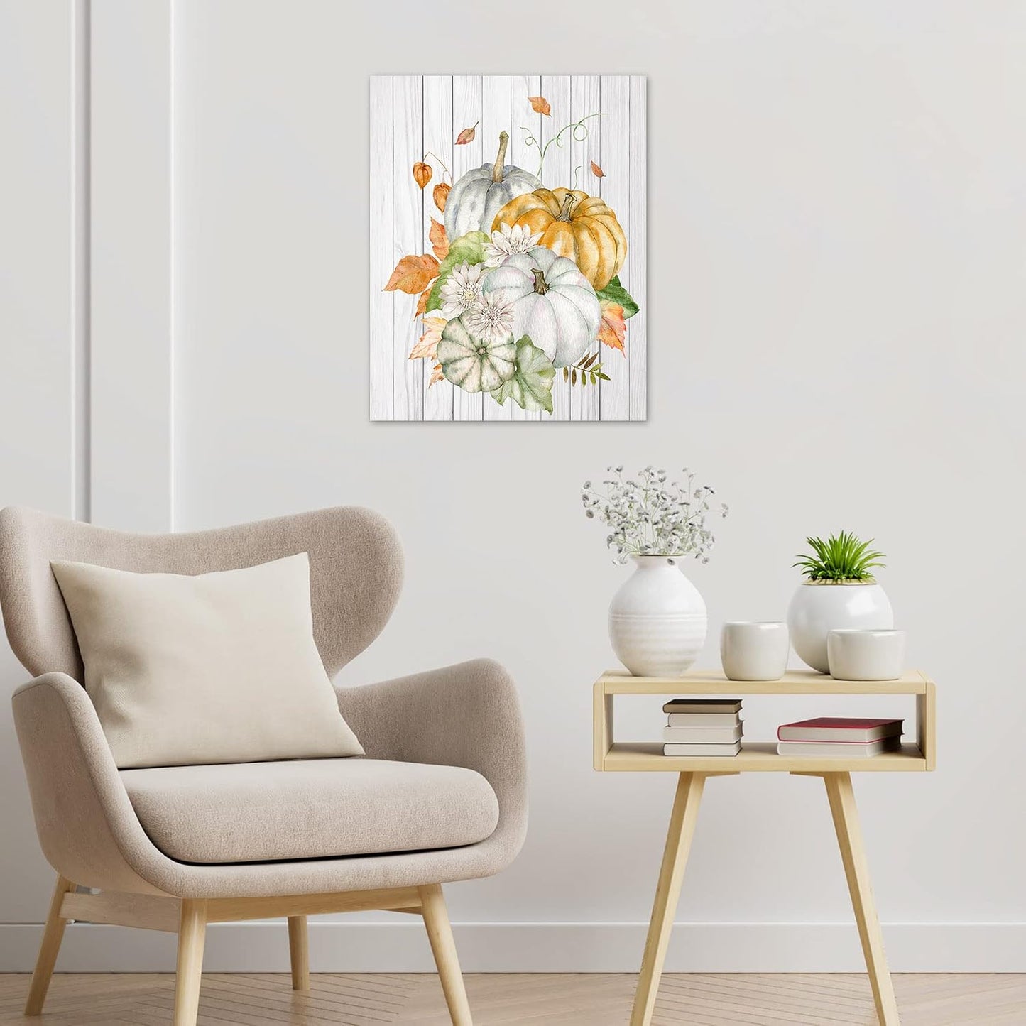Farmhouse Yellow Floral Wall Art for Living Room, Country Wildflower and Leaf on Rustic Wood Canvas Wall Art Nature Botanical Flower Pictures for Bedroom Bathroom Wall Decor,16L X 12W inches