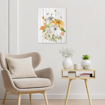 Farmhouse Yellow Floral Wall Art for Living Room, Country Wildflower and Leaf on Rustic Wood Canvas Wall Art Nature Botanical Flower Pictures for Bedroom Bathroom Wall Decor,16L X 12W inches