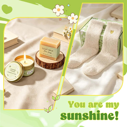 Sunshine Gifts for Women, Birthday Gift for Teen Girls, Teen Girl Gifts Trendy Stuff, Teenage Girl Gift Baskets, Cheer Up Set Feel Better Box for Women, Sister, Daughter, Her, Best Friend (Yellow)