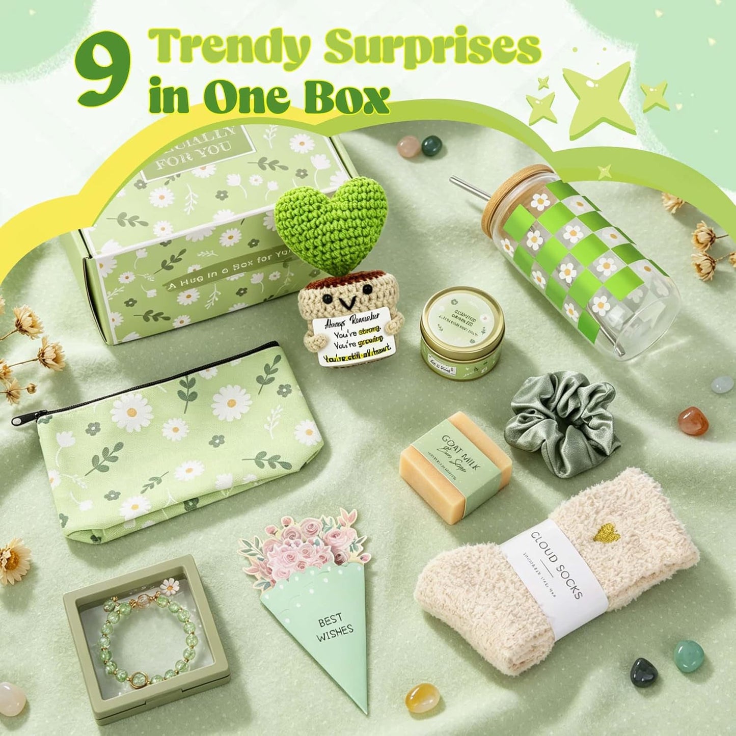 Sunshine Gifts for Women, Birthday Gift for Teen Girls, Teen Girl Gifts Trendy Stuff, Teenage Girl Gift Baskets, Cheer Up Set Feel Better Box for Women, Sister, Daughter, Her, Best Friend (Yellow)