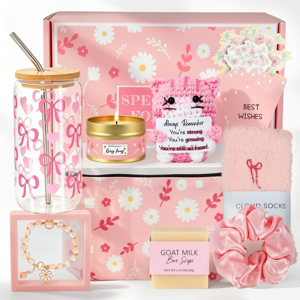 Sunshine Gifts for Women, Birthday Gift for Teen Girls, Teen Girl Gifts Trendy Stuff, Teenage Girl Gift Baskets, Cheer Up Set Feel Better Box for Women, Sister, Daughter, Her, Best Friend (Yellow)