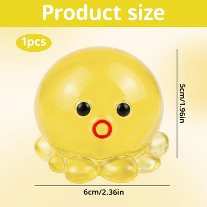Octopus Squishies, Squishies Octopus, Octopu Stress Ball with Soft Texture, Fidget Tool for Stress Relief and Focus Enhancement, for Office, Travel and Daily Life (Yellow)