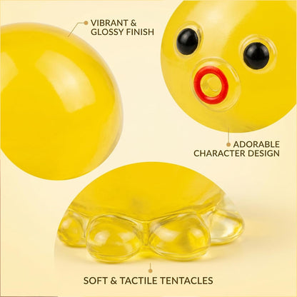 Octopus Squishies, Squishies Octopus, Octopu Stress Ball with Soft Texture, Fidget Tool for Stress Relief and Focus Enhancement, for Office, Travel and Daily Life (Yellow)