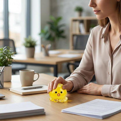 Octopus Squishies, Squishies Octopus, Octopu Stress Ball with Soft Texture, Fidget Tool for Stress Relief and Focus Enhancement, for Office, Travel and Daily Life (Yellow)