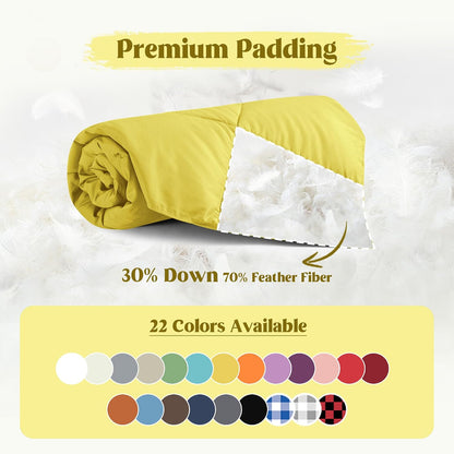 ® Soft Feather Down Throw Blanket Lightweight Packable Couch Throw for Indoor and Outdoor Use, 50"X70", Yellow