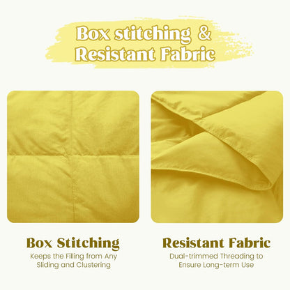 ® Soft Feather Down Throw Blanket Lightweight Packable Couch Throw for Indoor and Outdoor Use, 50"X70", Yellow