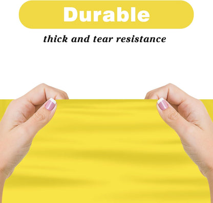 2PCS Yellow Plastic Tablecloths 54 x 108 Inch, Disposable Table Cloths Rectangle Party Table Covers