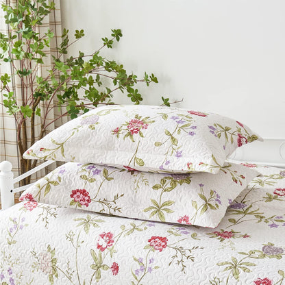 Twin Daybed Cover Floral Daybed Comforter Set 3 Piece Reversible Cozy Day Bed Cover Double Sided Quilting Bedding Flower DayBed Bedding All Season for Twin Bed with 2 Standard Shams,39"x75"