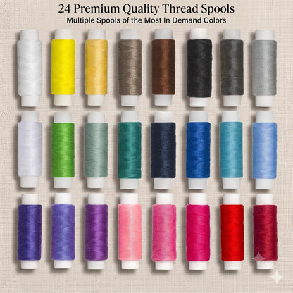 94-Piece Travel Sewing Kit for Adults & Kids, Small Needle & Thread Kit | Mini Emergency Repair Sewing Kit, Beginner Set with Multicolor Thread, Needles, Scissors, Thimble, Clips & Travel Case