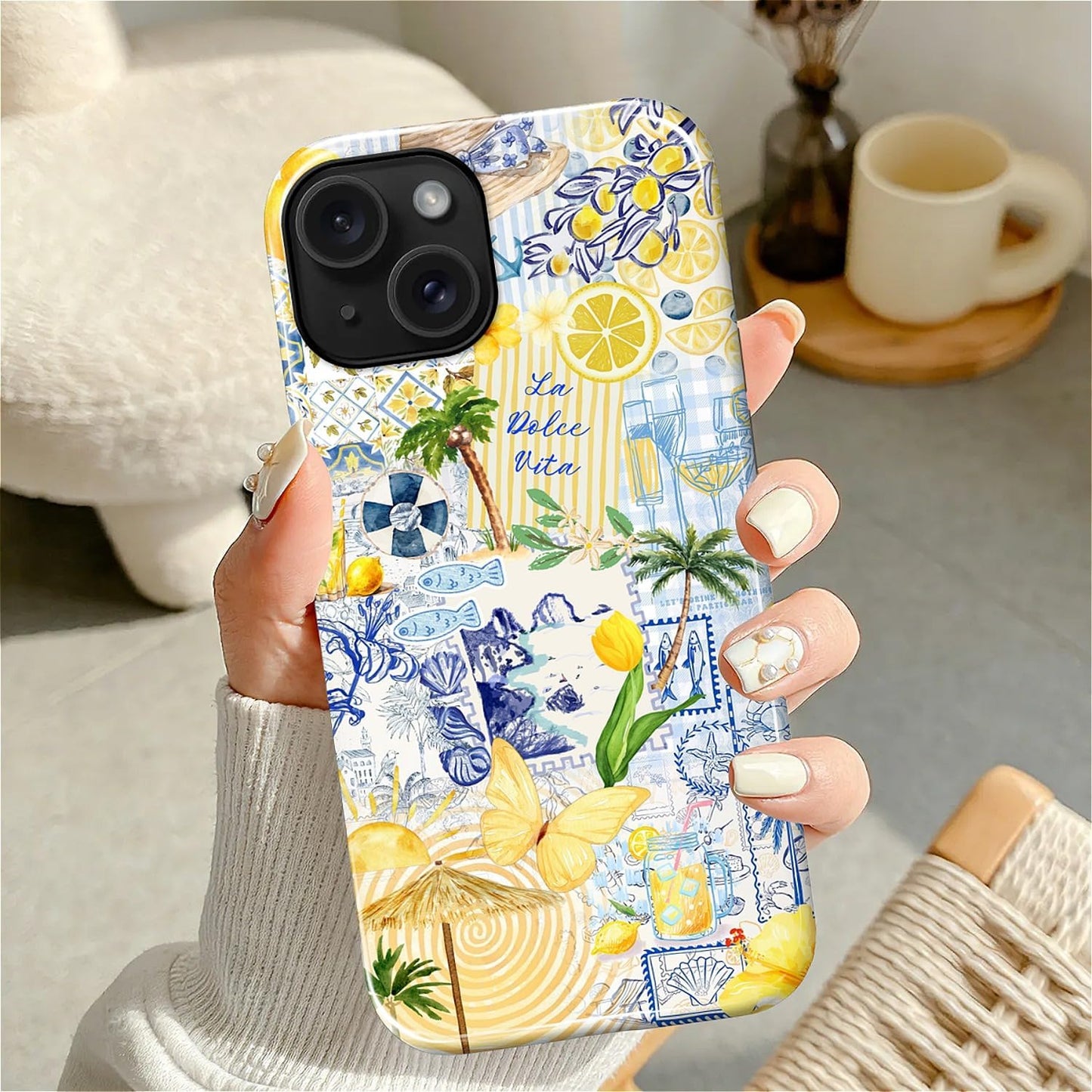 Case Designed for iPhone 17, Hybrid 2-Layer Case, Military-Grade Protection Durable Shockproof Anti-Scratch Phone Case, Lemon Summer Collage