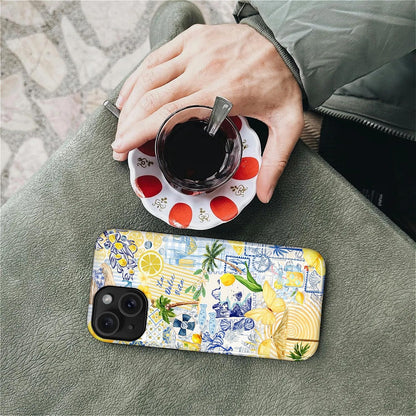 Case Designed for iPhone 17, Hybrid 2-Layer Case, Military-Grade Protection Durable Shockproof Anti-Scratch Phone Case, Lemon Summer Collage