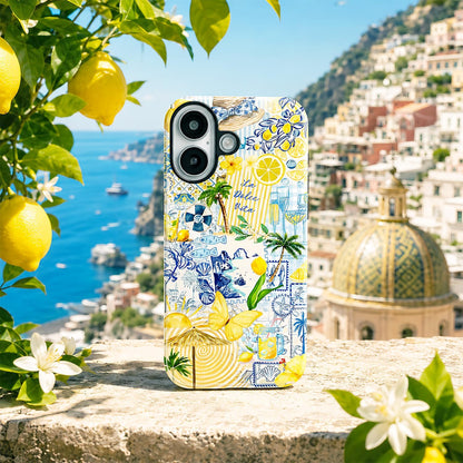 Case Designed for iPhone 17, Hybrid 2-Layer Case, Military-Grade Protection Durable Shockproof Anti-Scratch Phone Case, Lemon Summer Collage