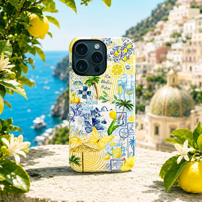 Case Designed for iPhone 17, Hybrid 2-Layer Case, Military-Grade Protection Durable Shockproof Anti-Scratch Phone Case, Lemon Summer Collage