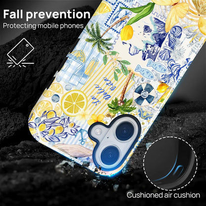 Case Designed for iPhone 17, Hybrid 2-Layer Case, Military-Grade Protection Durable Shockproof Anti-Scratch Phone Case, Lemon Summer Collage