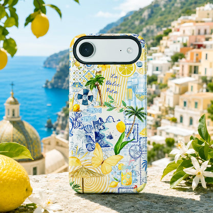 Case Designed for iPhone 17, Hybrid 2-Layer Case, Military-Grade Protection Durable Shockproof Anti-Scratch Phone Case, Lemon Summer Collage