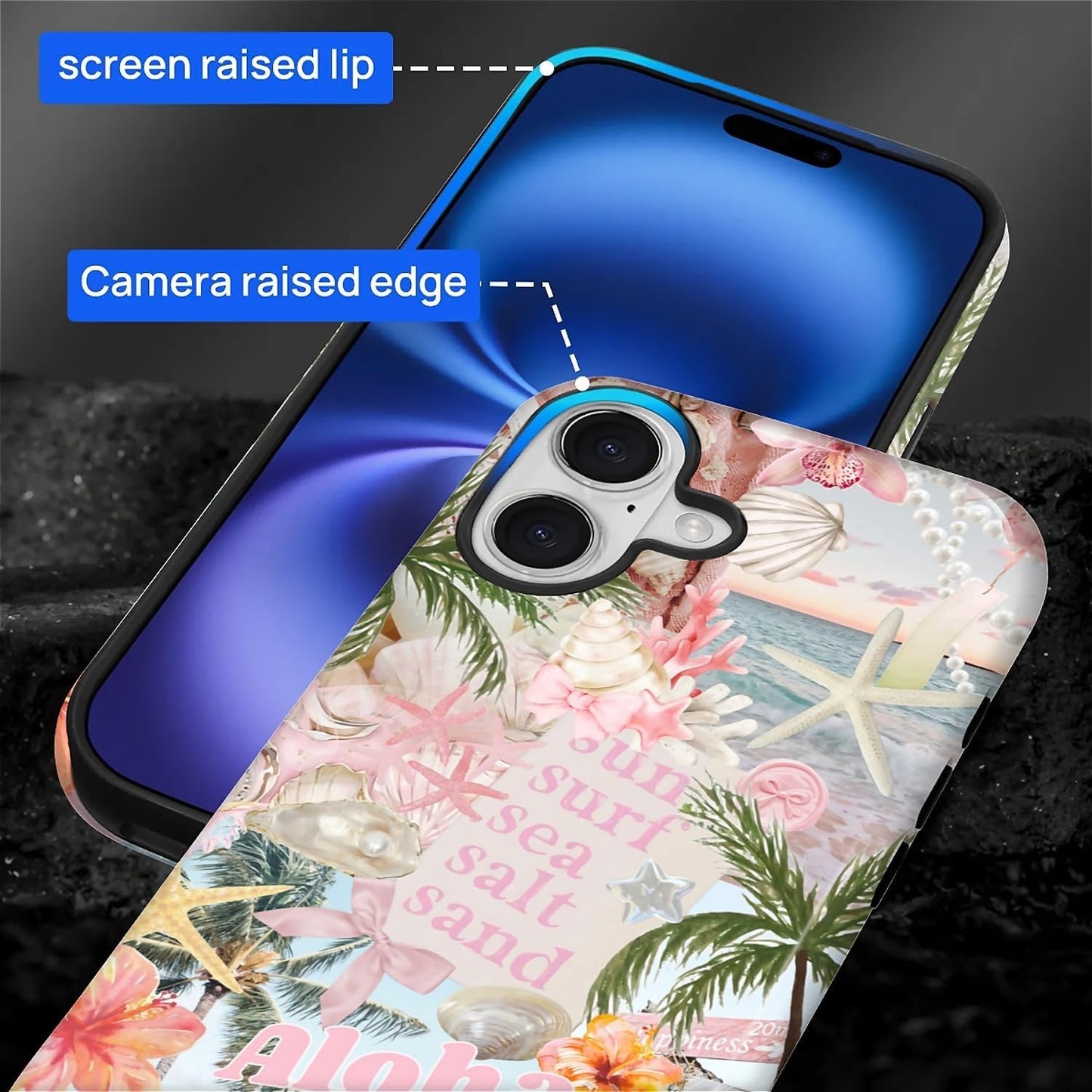 Case Designed for iPhone 17, Hybrid 2-Layer Case, Military-Grade Protection Durable Shockproof Anti-Scratch Phone Case, Lemon Summer Collage