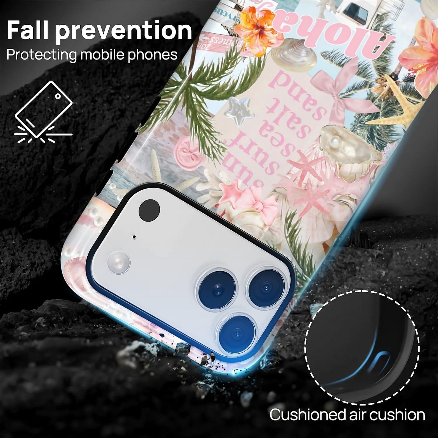 Case Designed for iPhone 17, Hybrid 2-Layer Case, Military-Grade Protection Durable Shockproof Anti-Scratch Phone Case, Lemon Summer Collage