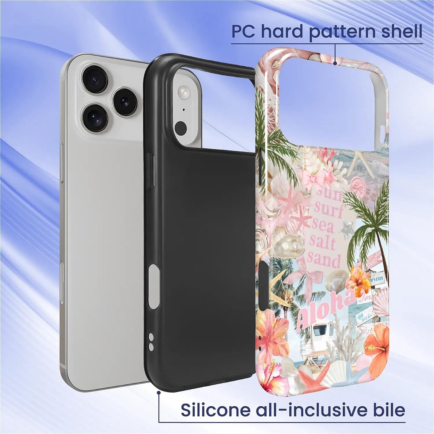 Case Designed for iPhone 17, Hybrid 2-Layer Case, Military-Grade Protection Durable Shockproof Anti-Scratch Phone Case, Lemon Summer Collage