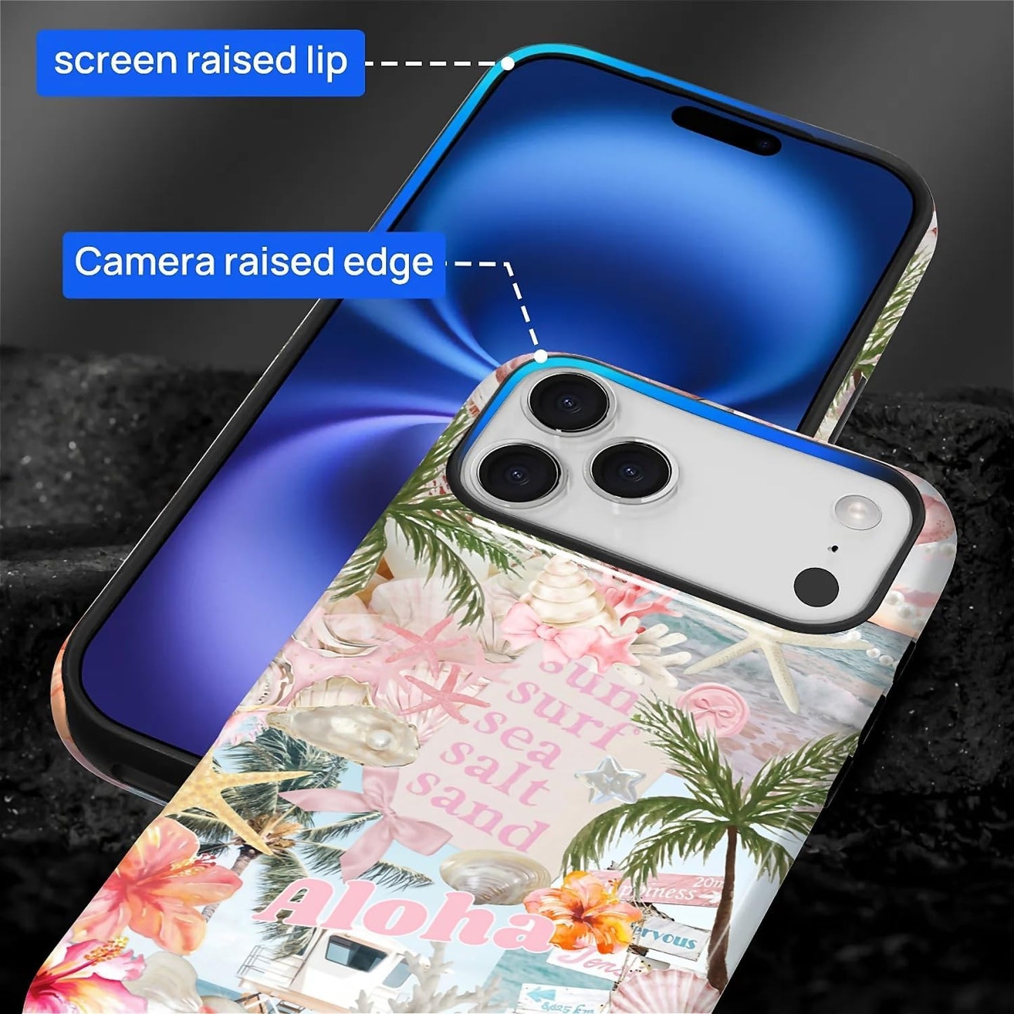 Case Designed for iPhone 17, Hybrid 2-Layer Case, Military-Grade Protection Durable Shockproof Anti-Scratch Phone Case, Lemon Summer Collage