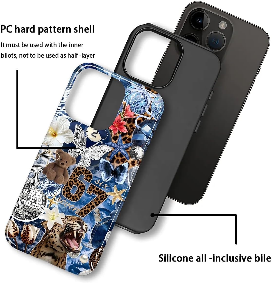 Case Designed for iPhone 17, Hybrid 2-Layer Case, Military-Grade Protection Durable Shockproof Anti-Scratch Phone Case, Lemon Summer Collage