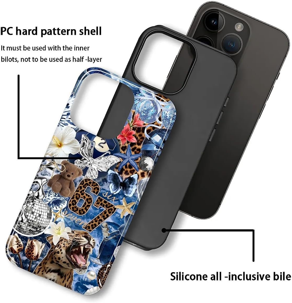 Case Designed for iPhone 17, Hybrid 2-Layer Case, Military-Grade Protection Durable Shockproof Anti-Scratch Phone Case, Lemon Summer Collage