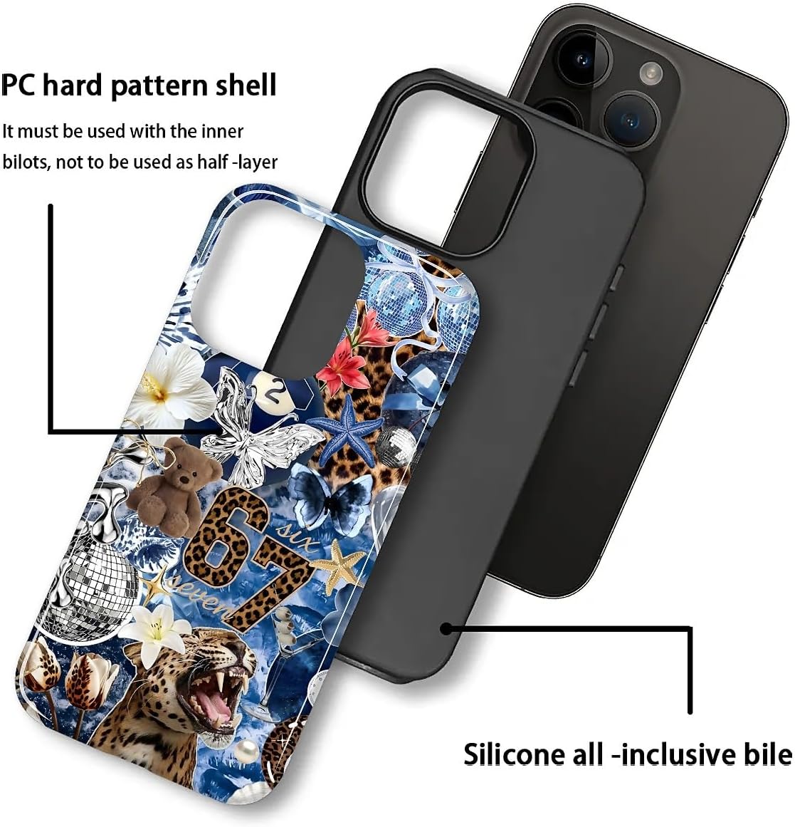 Case Designed for iPhone 17, Hybrid 2-Layer Case, Military-Grade Protection Durable Shockproof Anti-Scratch Phone Case, Lemon Summer Collage