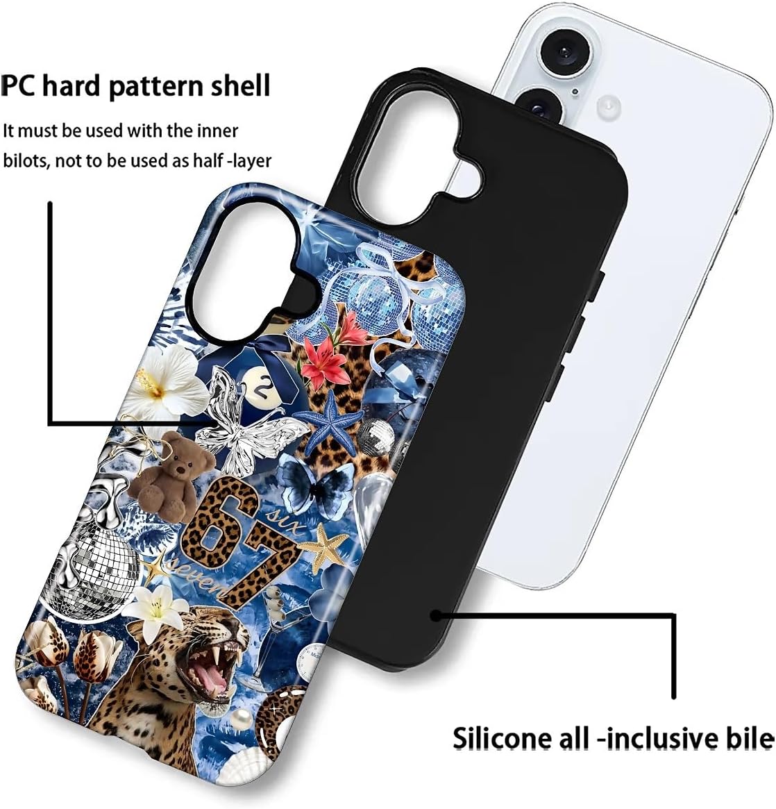 Case Designed for iPhone 17, Hybrid 2-Layer Case, Military-Grade Protection Durable Shockproof Anti-Scratch Phone Case, Lemon Summer Collage