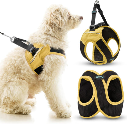 Escape Free Easy Fit X Step-in Dog Harness, Miami Yellow, X-Large | Patented escape-free, tightens on back-out; Choke-free X-frame + V-neck; Quick-release buckle; Reflective trim