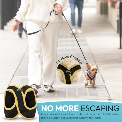 Escape Free Easy Fit X Step-in Dog Harness, Miami Yellow, X-Large | Patented escape-free, tightens on back-out; Choke-free X-frame + V-neck; Quick-release buckle; Reflective trim